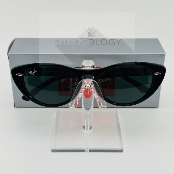New Ray-Ban NINA Cat Eye Sunglasses RB 4314-N 601/31 Black Frames G-15 Lens 54mm - Picture 1 of 6